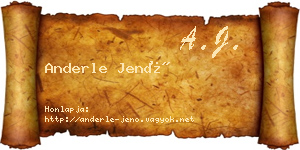 Anderle Jenő névjegykártya