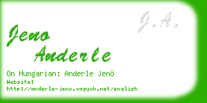 jeno anderle business card