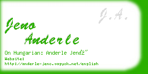 jeno anderle business card